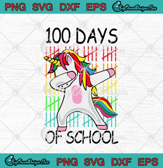 Dabbing Unicorn 100 Days Of School Funny 100th Day Of School Teacher