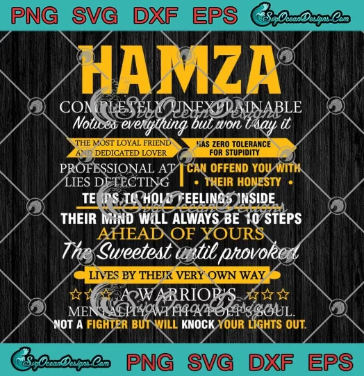 Hamza Completely Unexplainable Notices Everything But Won't Say It SVG PNG EPS DXF Cricut Cameo File Silhouette Art