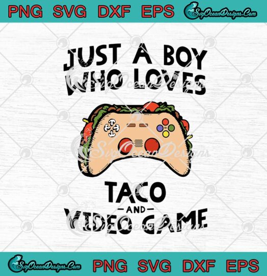 Just A Boy Who Loves Taco And Video Game Funny Gaming