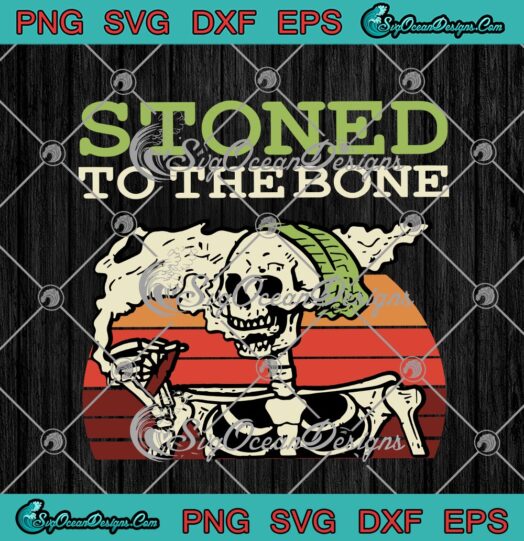 Stoned To The Bone Skeleton Smoking Weed Halloween