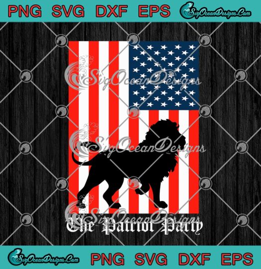 The Patriot Party Lion American Flag 4th Of July