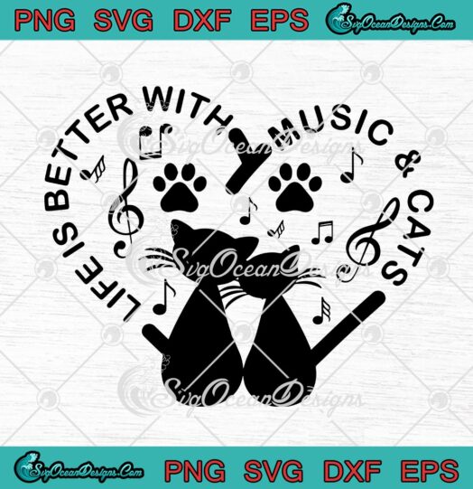 Life Is Better With Music And Cats Funny Cat Lovers Music Lovers