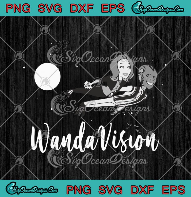 Marvel WandaVision Wanda And Vision 60s Moonlight Flight SVG PNG EPS ...