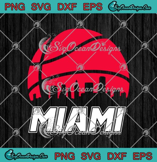 Miami Heat Vice Cityscape Basketball
