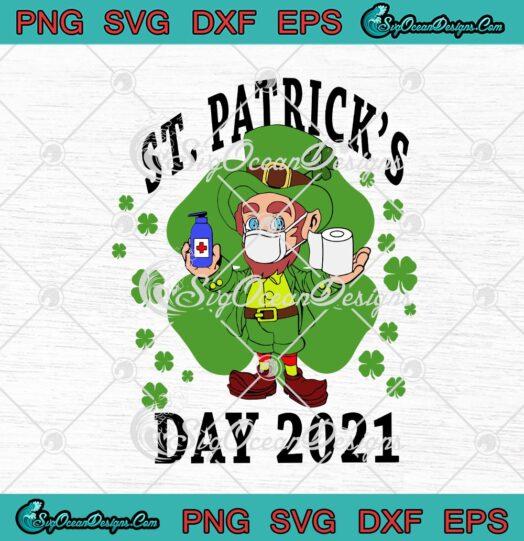 St. Patricks Day 2021 Shamrock Toilet Paper Mask Hand Sanitizer Covid 19