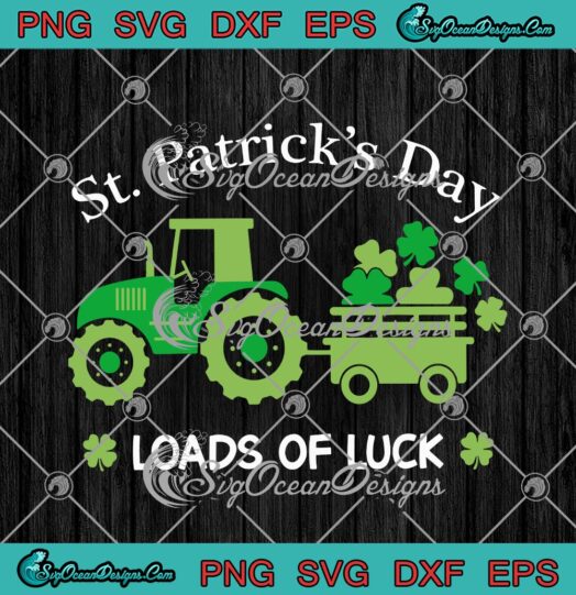 St. Patricks Day Loads Of Luck Tractor Shamrock