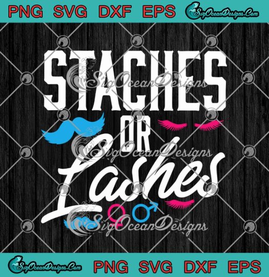 Staches Or Lashes Funny Gender Reveal