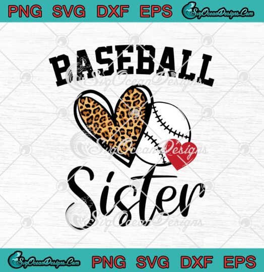 Baseball Sister Leopard Heart Softball Mothers Day