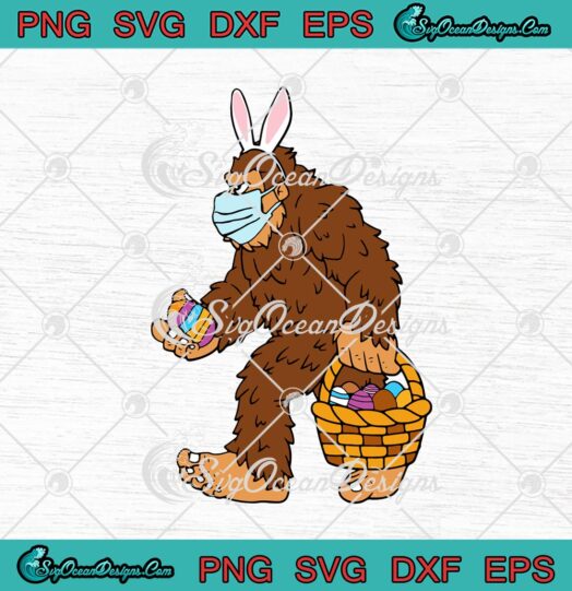 Bigfoot Bunny Ears Hunting Easter Eggs Happy Easter Day