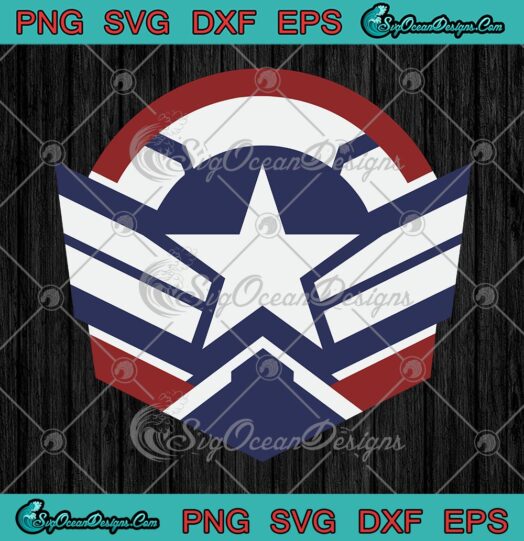Marvel Falcon Winter Soldier Wings Shield Logo SVG