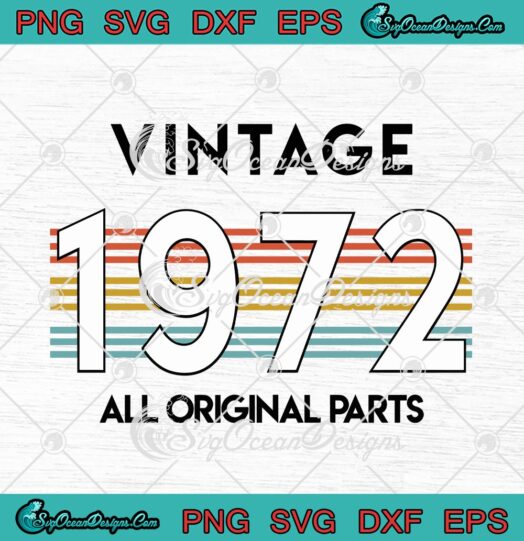 Vintage 1972 All Original Parts Funny 49th Birthday