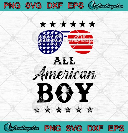 All American Boy Funny 4th Of July Independence Day svg cricut