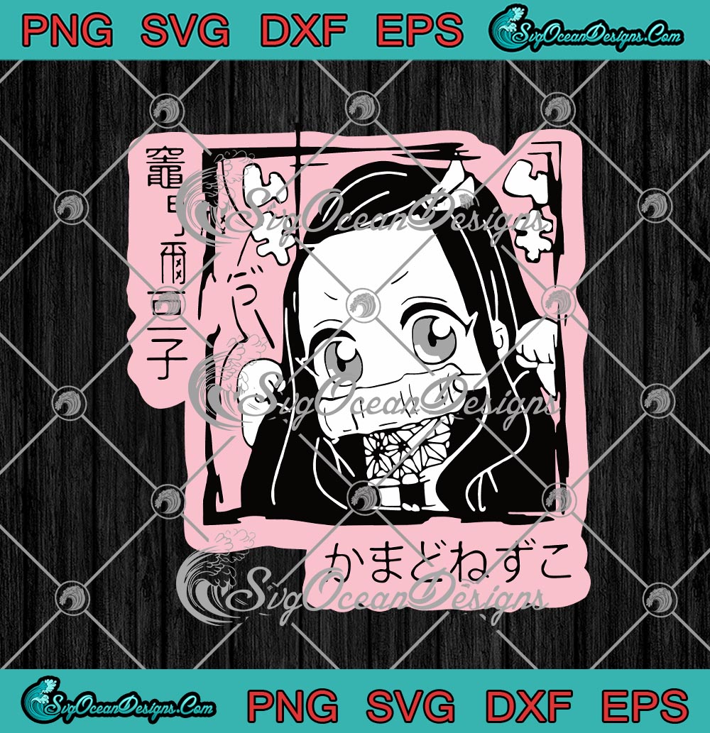 Demon Slayer Kimetsu No Yaiba Kamado Nezuko Svg Png Eps Dxf Japanese Manga Cricut Cameo File Silhouette Art Svg Png Eps Dxf Cricut Silhouette Designs Digital Download