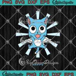 Happy Cat Fairy Tail Japanese SVG PNG EPS DXF Cricut Cameo File Silhouette Art