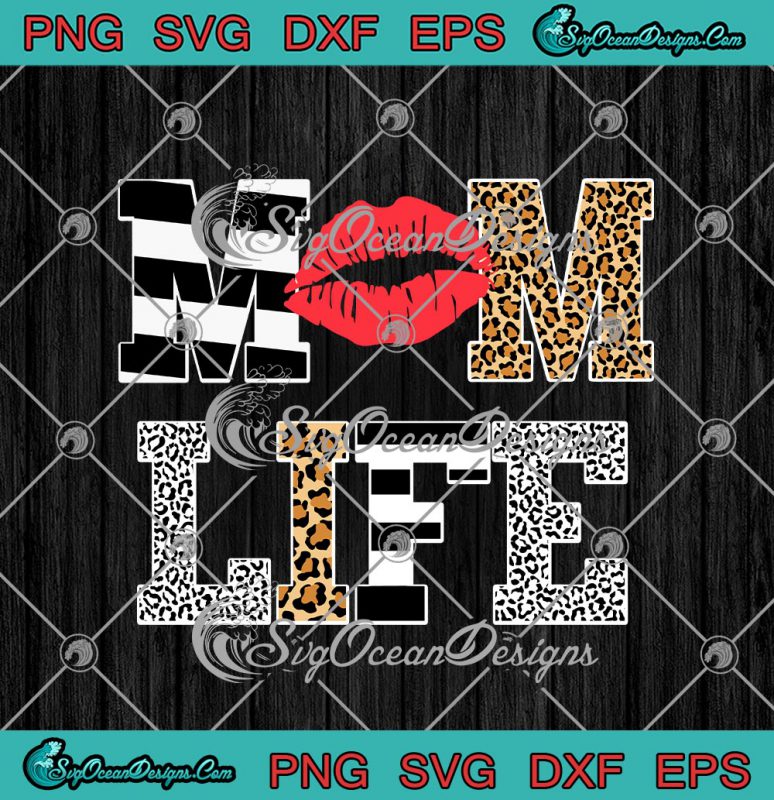 Mom Life Stripe Leopard Funny Mother's Day SVG PNG EPS DXF Cricut Cameo ...