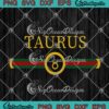 Taurus zodiac sign with Gucci logo in stylish design for birthday crafts