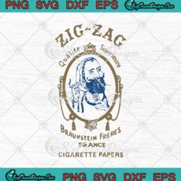 Zig Zag Qualite Superieure Braunstein Freres France Cigarette Papers SVG PNG EPS DXF Cricut Cameo File Silhouette Art