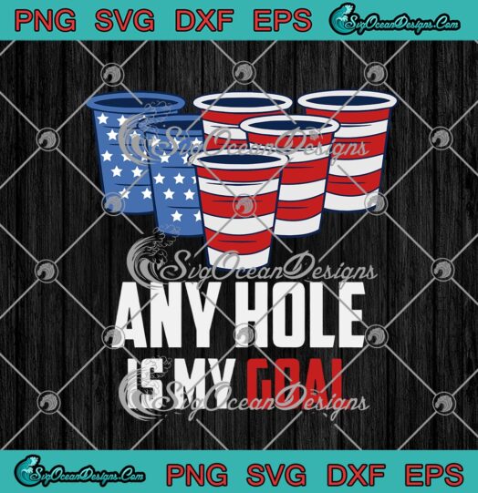Any Hole Is My Goal American Flag Beer Pong Flip Cup Funny 4th Of July svg cricut