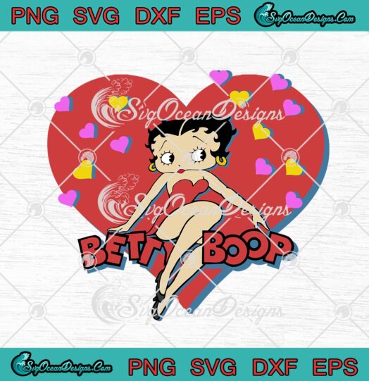Betty Boop Hearts Gift For Cartoon Lovers svg cricut