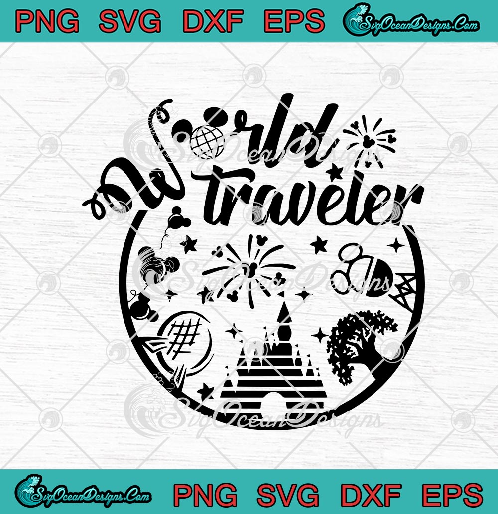 Disney World Traveler Orlando Theme Park SVG PNG EPS DXF Cricut Cameo File