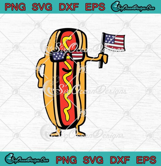 Hot Dog Sunglasses American Flag USA Funny 4th Of July Independence Day svg cricut