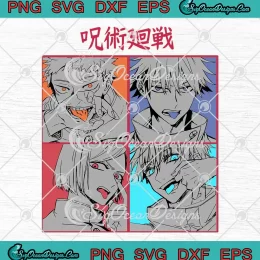 Jujutsu Kaisen Characters Japanese Anime Manga SVG PNG EPS DXF Cricut Cameo File