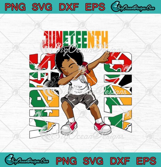 Juneteenth Vibes Only Dabbing African American Boys svg cricut