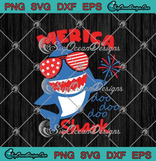 Merica Doo Doo Doo Shark Funny 4th Of July svg cricut