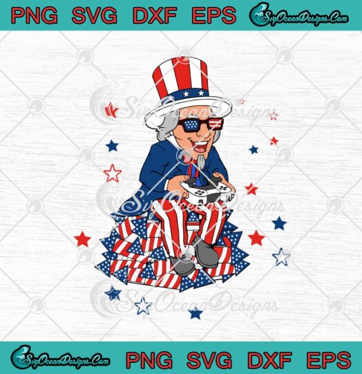Uncle Sam Game Controller American Flag 4th Of July Gamer svg cricut