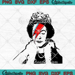 Banksy Queen Uk England Queen Elizabeth David Bowie Rockband Face svg cricut