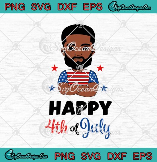 Black Man Happy 4th Of July Independence Day svg cricut