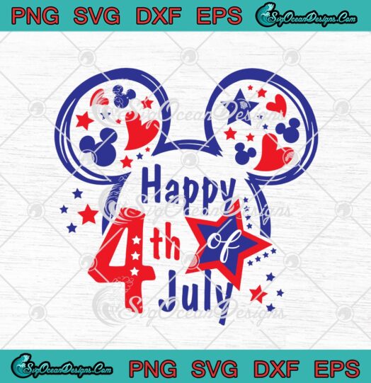 Happy 4th Of July Mickey Mouse Independence Day Gift svg cricut