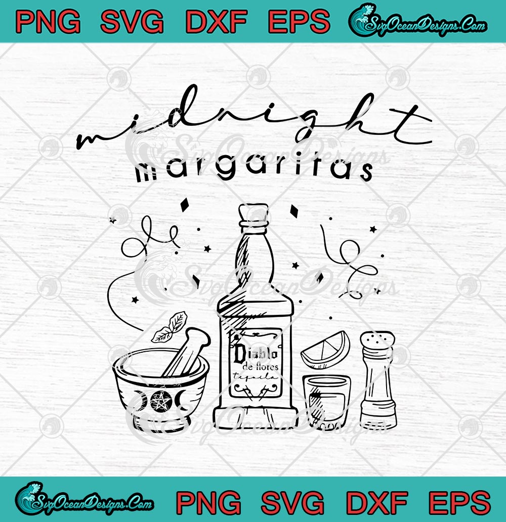 Midnight Margaritas Witch Triple Moon Goddess Magic Girl SVG PNG EPS