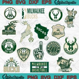 Milwaukee Bucks Logo Bundle SVG PNG EPS DXF - Milwaukee Bucks Basketball Team Cricut Cameo File