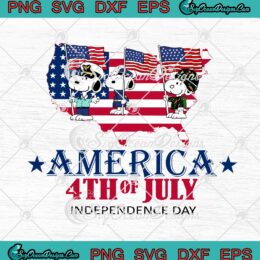 Snoopy America 4th Of July Independence Day SVG PNG EPS DXF Cricut Cameo File