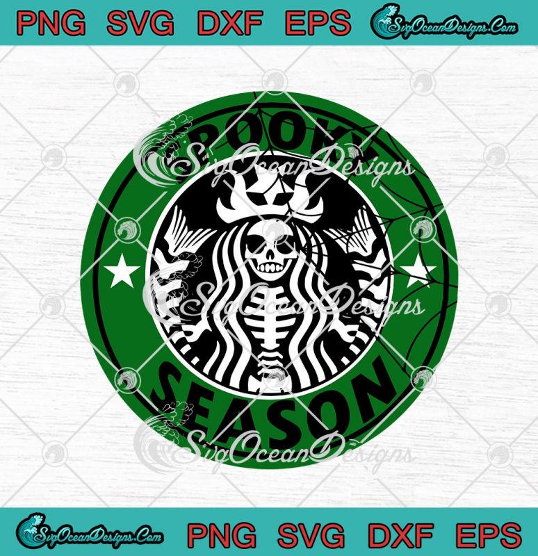 Spooky Season Starbucks Logo Spider Halloween SVG PNG EPS DXF Cricut