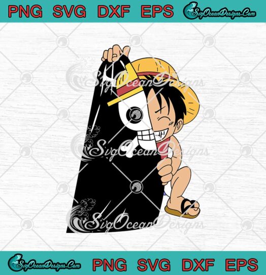 Anime One Piece Little Luffy Pirate Flag svg cricut