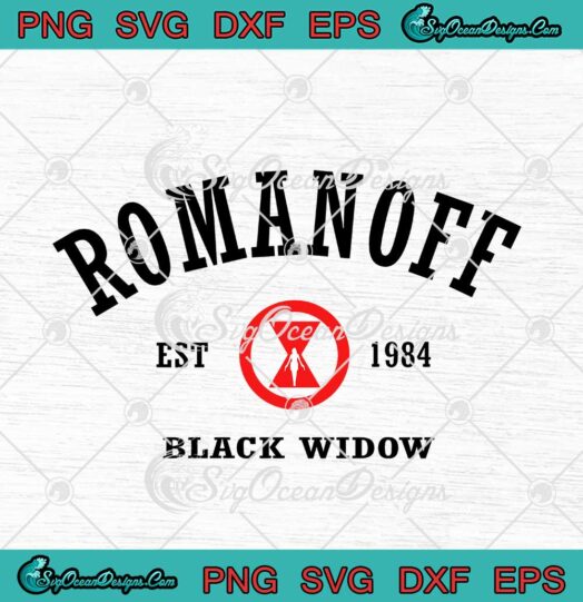 Black Widow Romanoff Est 1984 Natasha Romanoff Marvel Avengers svg cricut