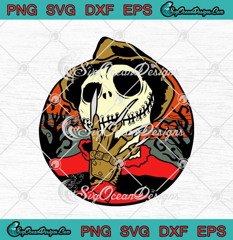 Freddy Krueger Jack Skellington SVG Nightmare Halloween SVG PNG EPS DXF