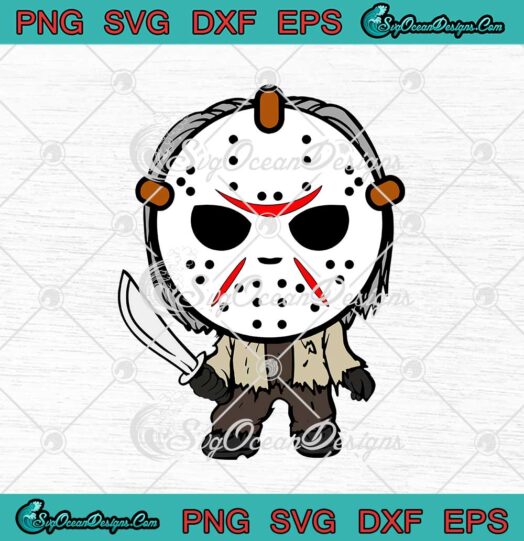 Friday The 13th Horror Movie Jason Voorhees Chibi Figure Holloween Mask svg cricut