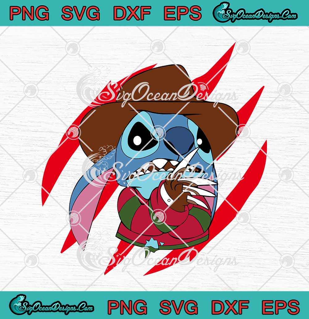 Stitch Freddy Krueger Svg Horror Movie Svg Halloween Svg Disney