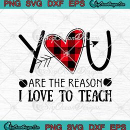 You Are The Reason I Love To Teach SVG Buffalo Plaid Heart svg cricut