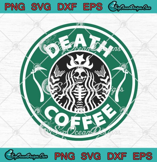 Death Coffee Starbucks Coffee Logo Witch Halloween svg cricut