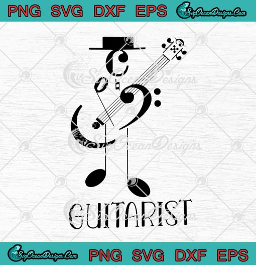Guitarist Musik Deckblatt Schule Music Lovers SVG PNG EPS DXF Cricut ...