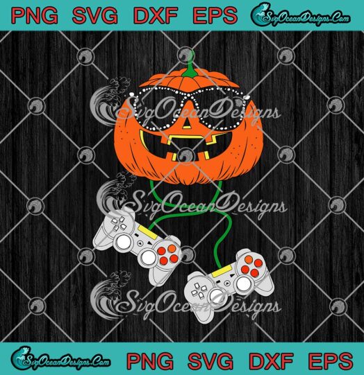 Halloween Jack O Lantern Pumpkin Video Game Controller Gamer svg cricut