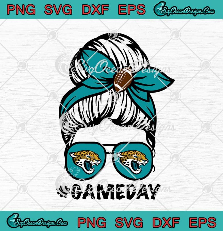 Jacksonville Jaguars Game Day Messy Bun SVG American Football Lover SVG ...