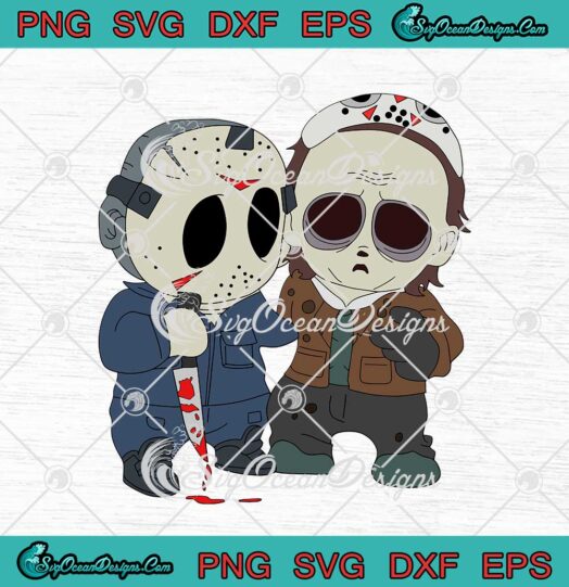 Jason Voorhees And Michael Myers Chibi SVG Horror Characters Halloween svg cricut