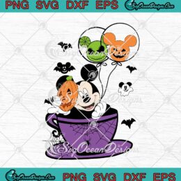 Mickey Mouse Coffee Jack Skellington Balloon And Pumpkin Halloween svg cricut