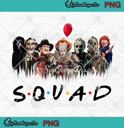 Squad Horror Movie Characters Halloween Art PNG Digital Download - SVG ...