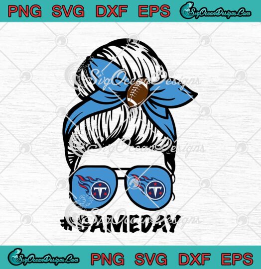 Tennessee Titans Game Day Messy Bun American Football Lover svg cricut